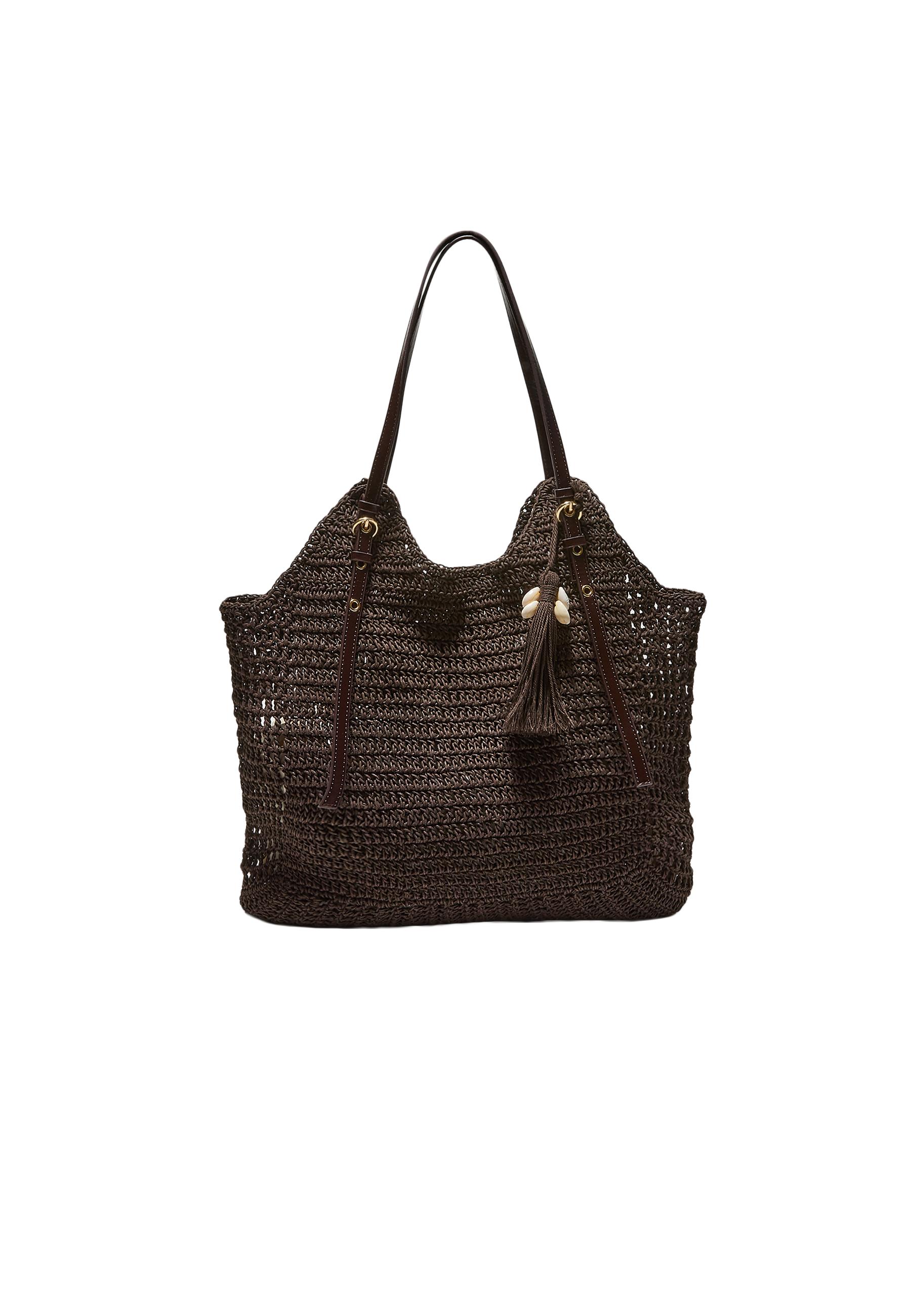 Crochet shoulder bag — Brown