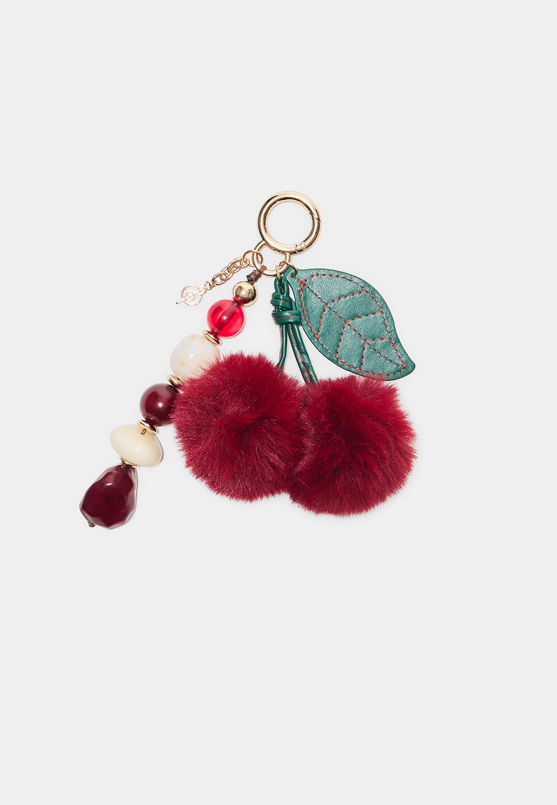 2 Portachiavi A Forma Di Ciliegia Con Ciondolo - Accessori Per Borse E Chiavi In Lega Di Zinco E Resina, Regalo Per Donna E Ragazza