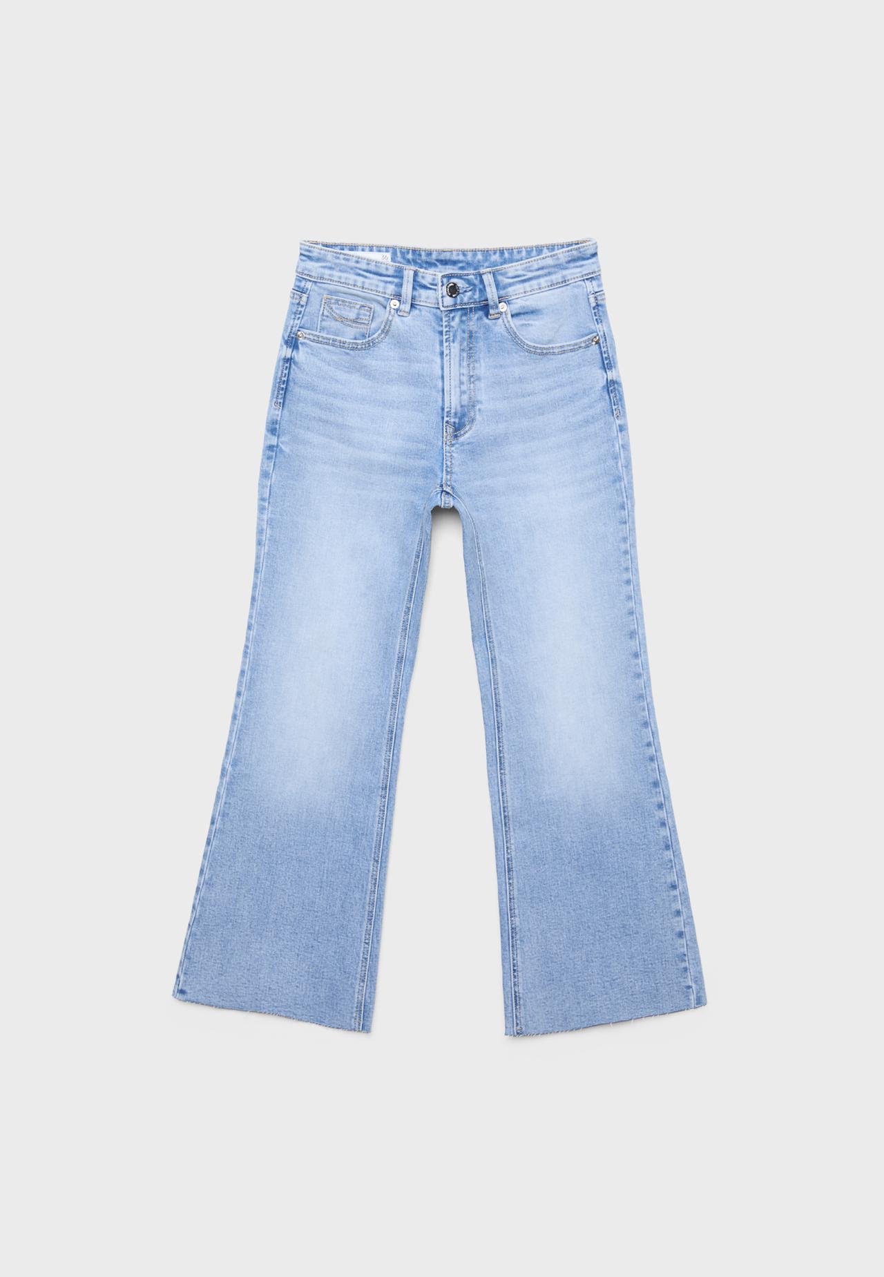 D78 cropped bell bottom jeans — LIGHT BLEACH