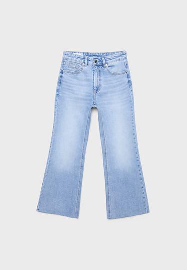 D78 cropped bell bottom jeans — LIGHT BLEACH 7