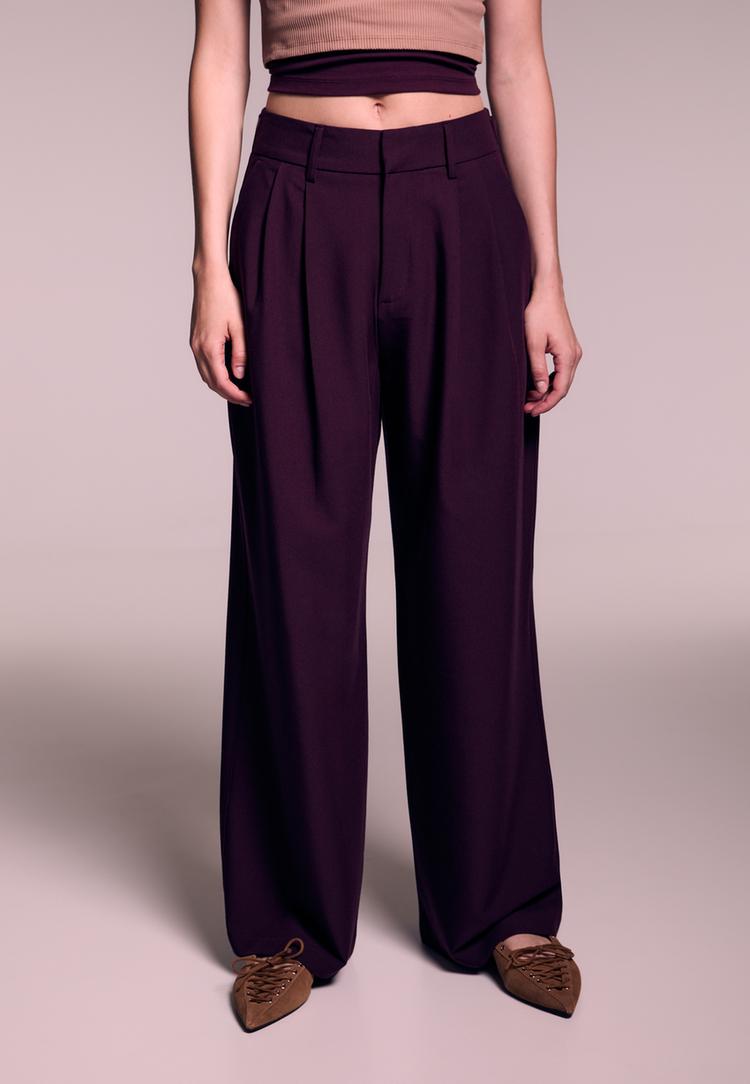 super wide leg adjustable trousers