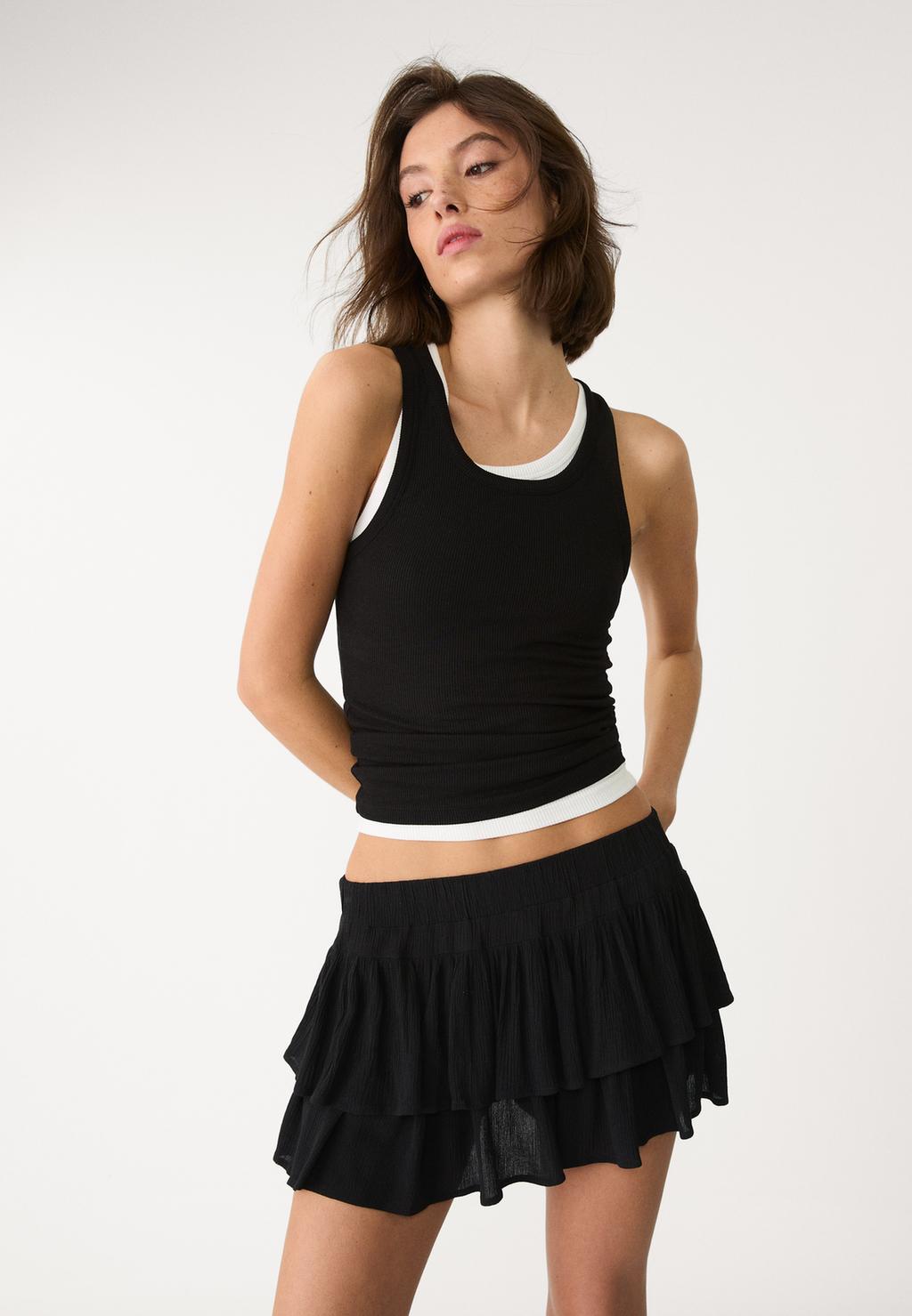 Ruffled mini skort