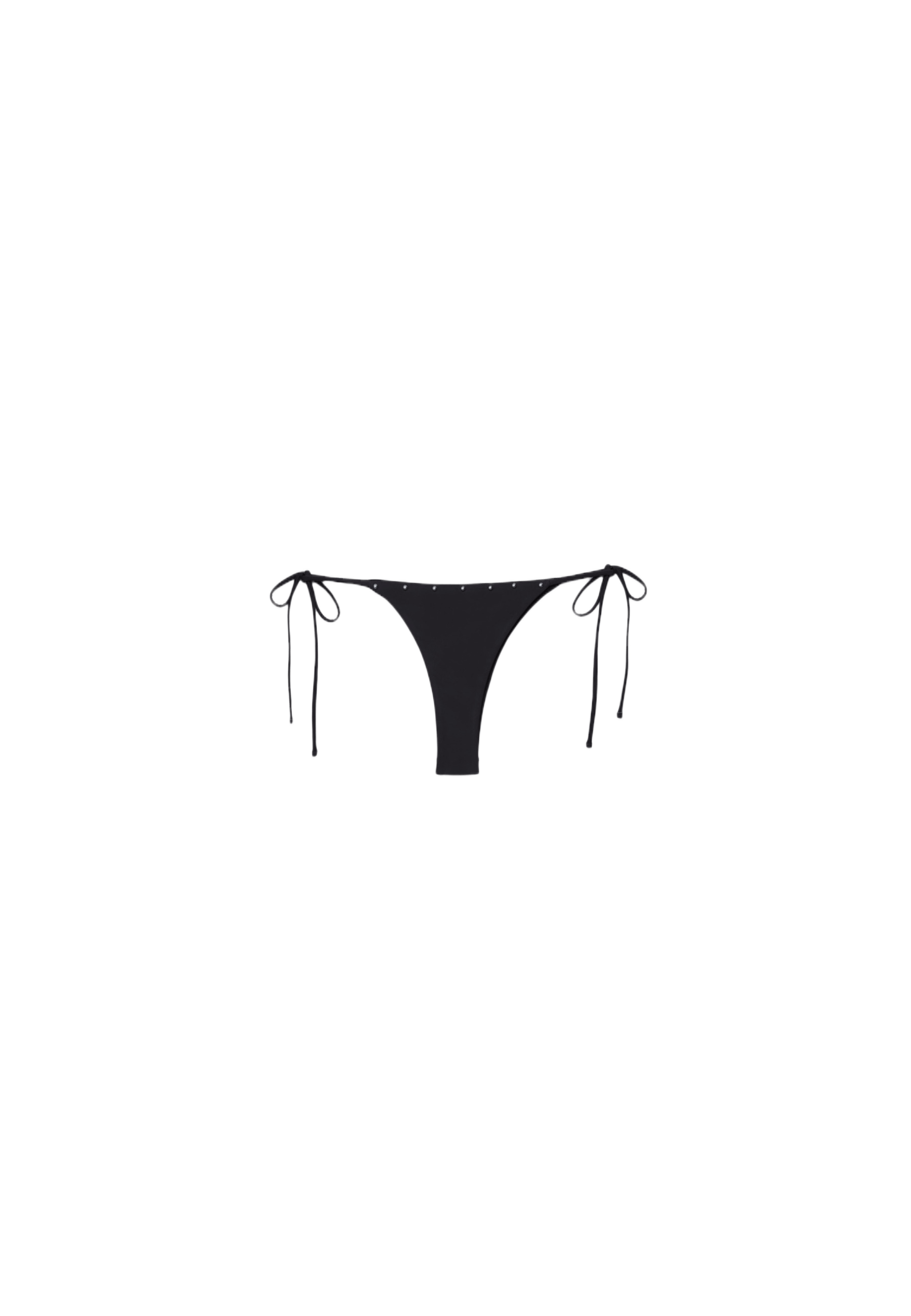 Studded tie-side bikini bottoms — Black