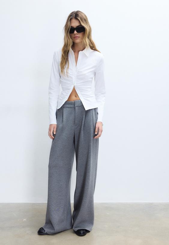 camicia in bengalina arricciata