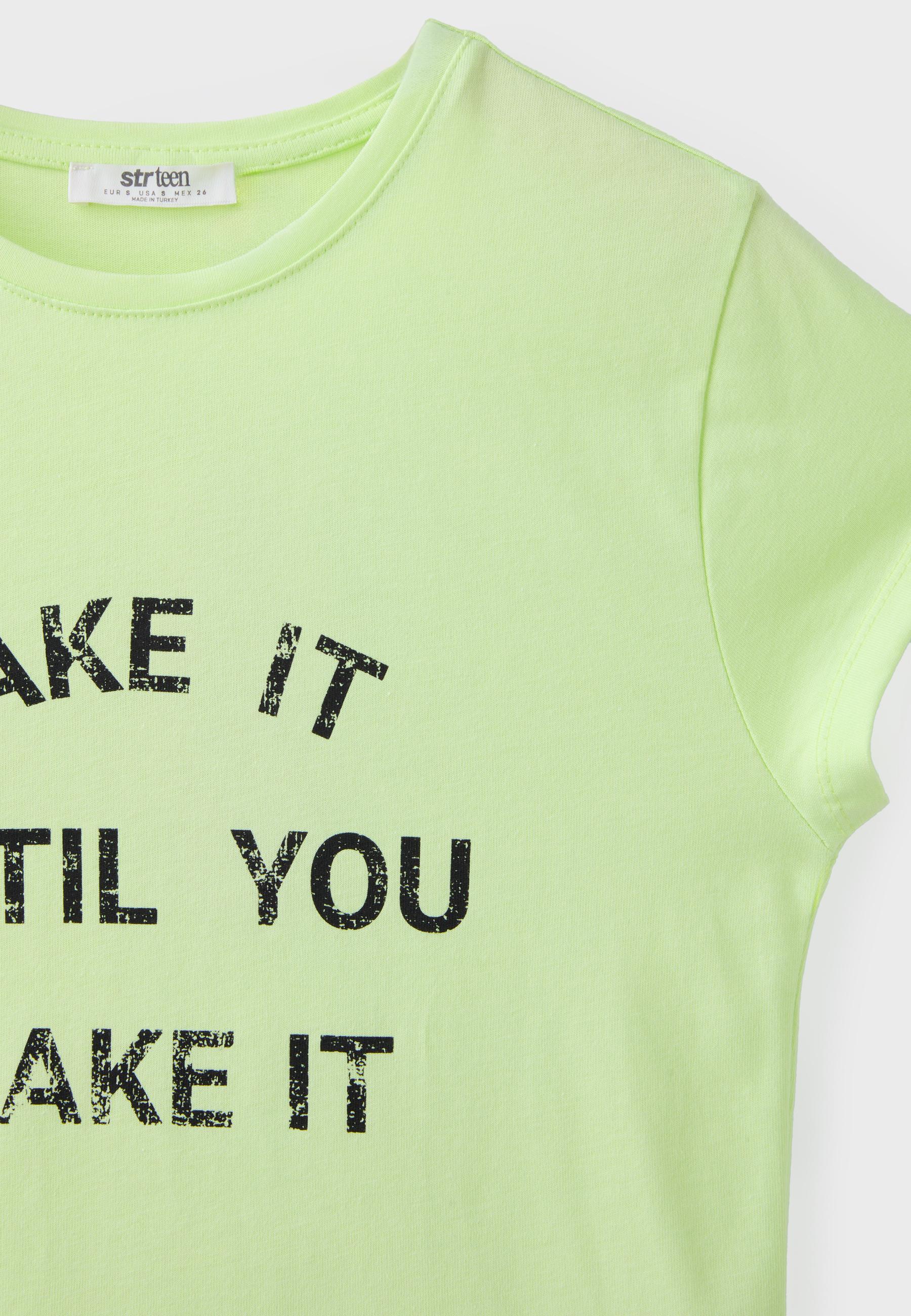Slogan short sleeve T-shirt — Green