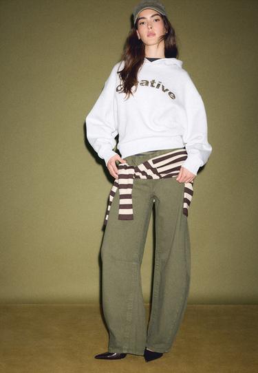 Printed text hoodie — Grey melange 2