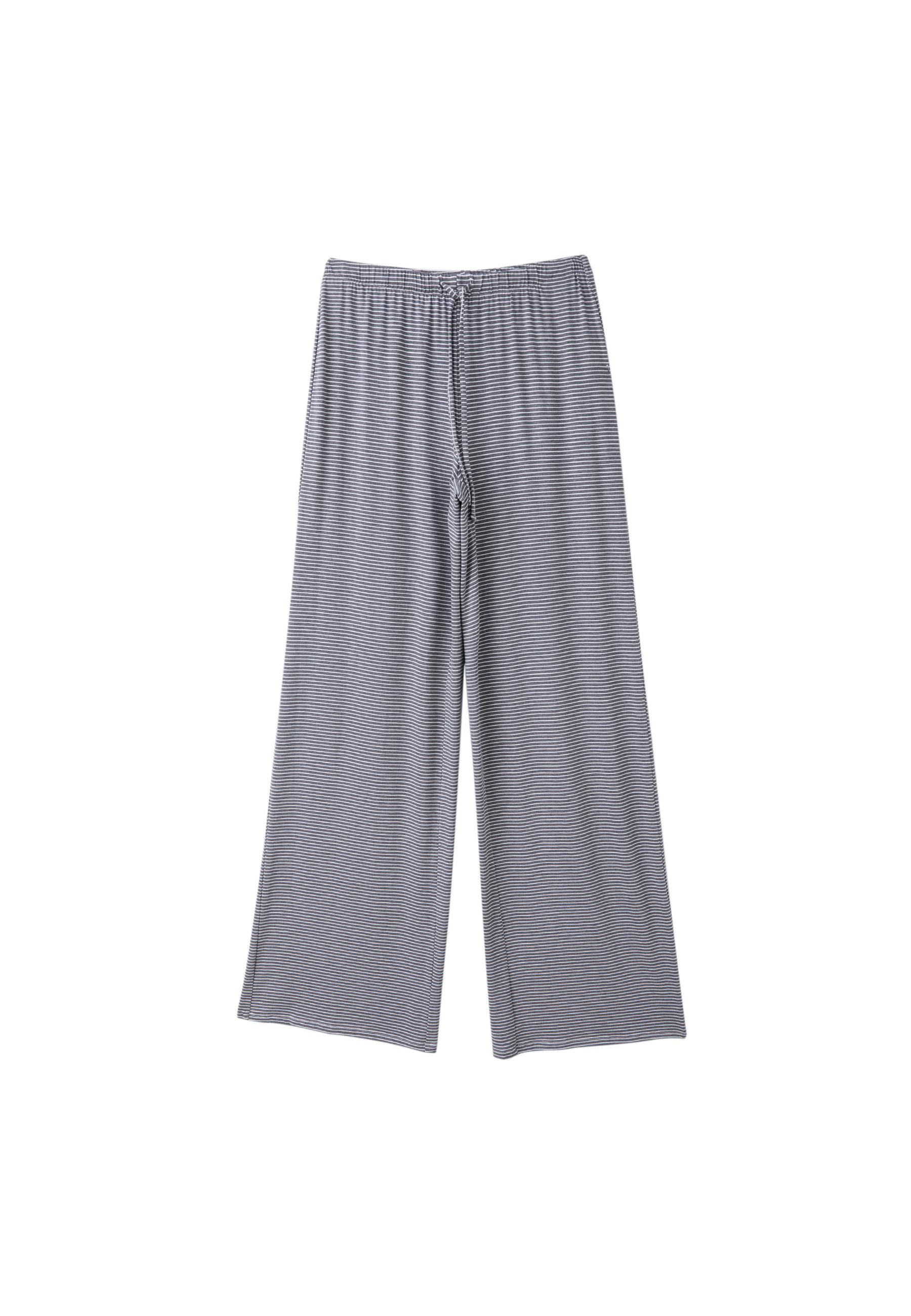 Striped slim-waist joggers — Grey melange