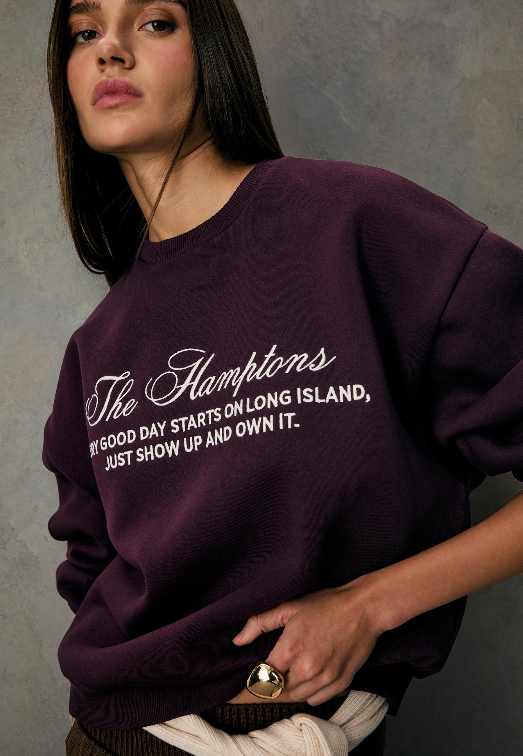 トップス hahaANINEBING JACISWEATSHIRTLYRICS Embroidered sweatshirt - Women's fashion | Stradivarius Romania