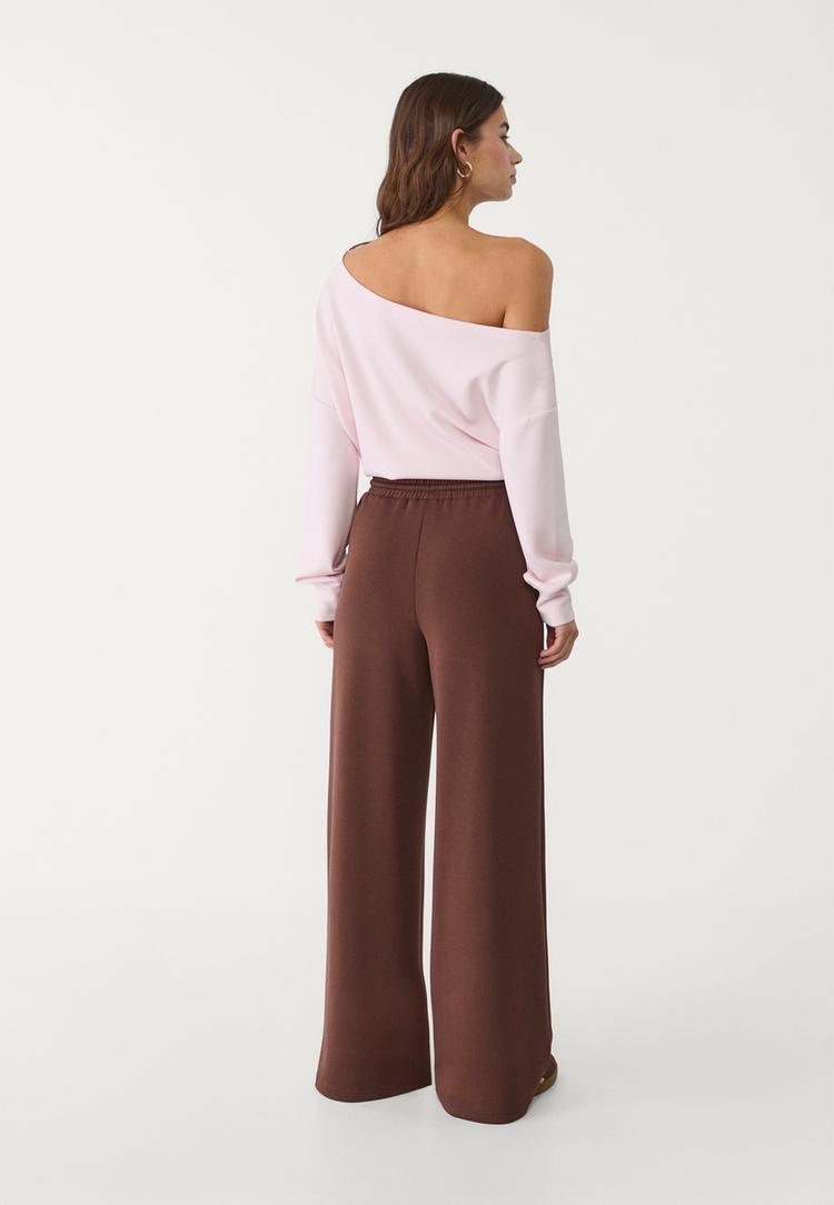 pantalon palazzo doux au toucher