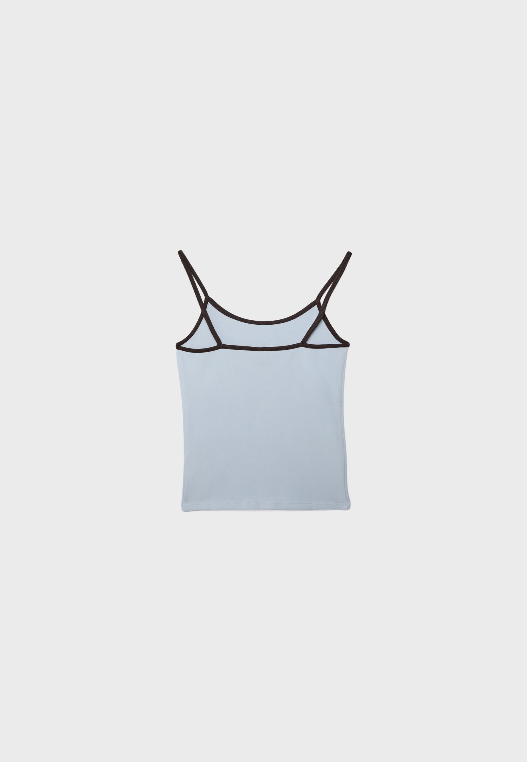 B07 Ribbed strap top — Sky blue