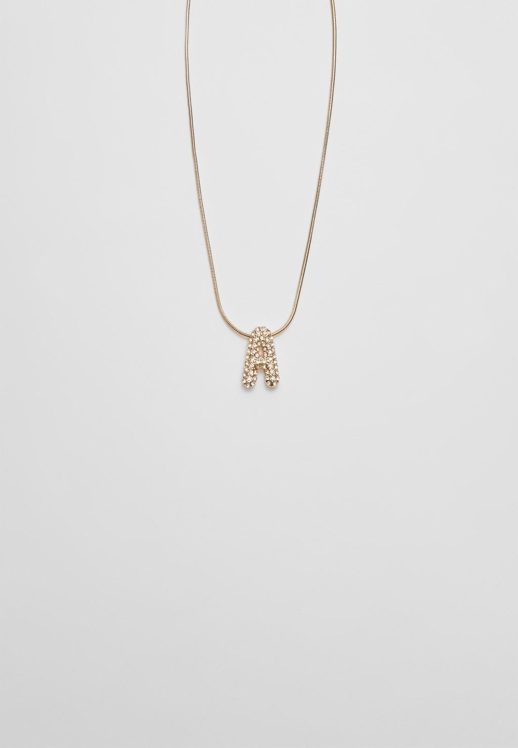 Necklace with rhinestone initial