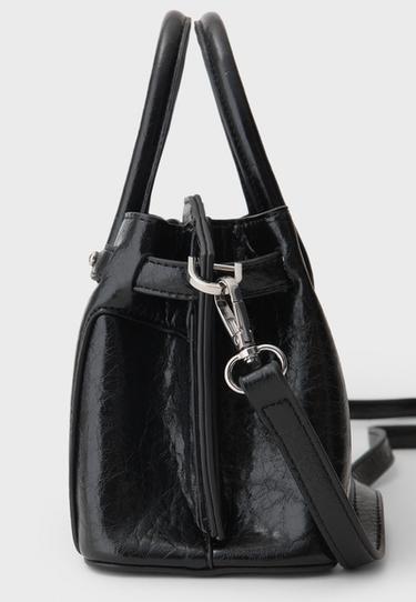 Tote crossbody bag with clasp — Black 5