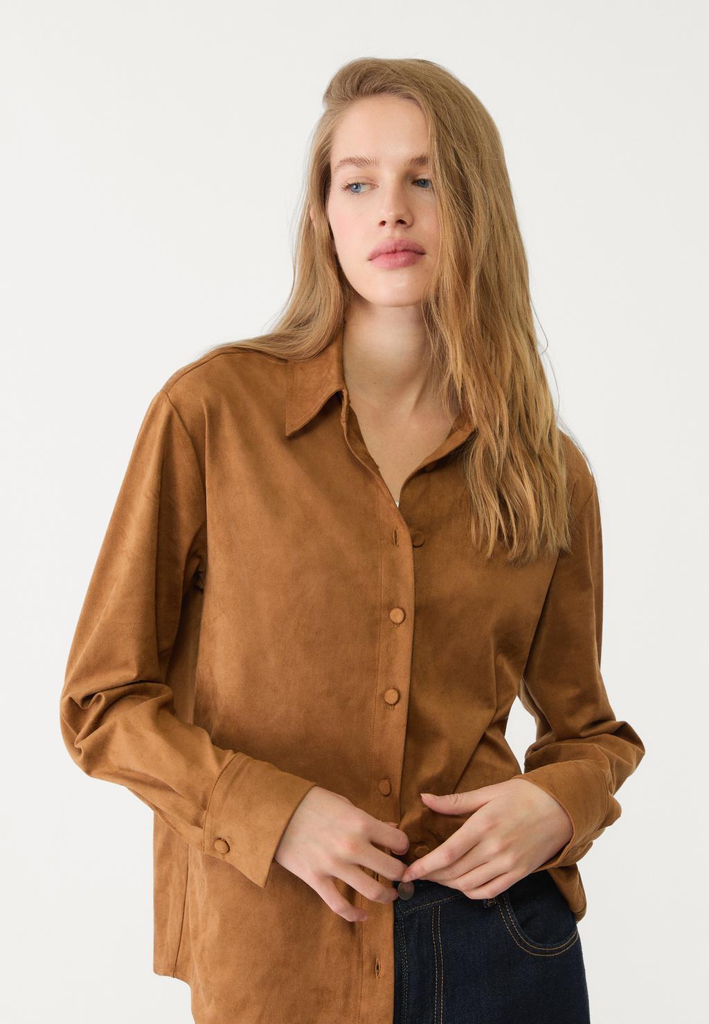 Faux suede shirt