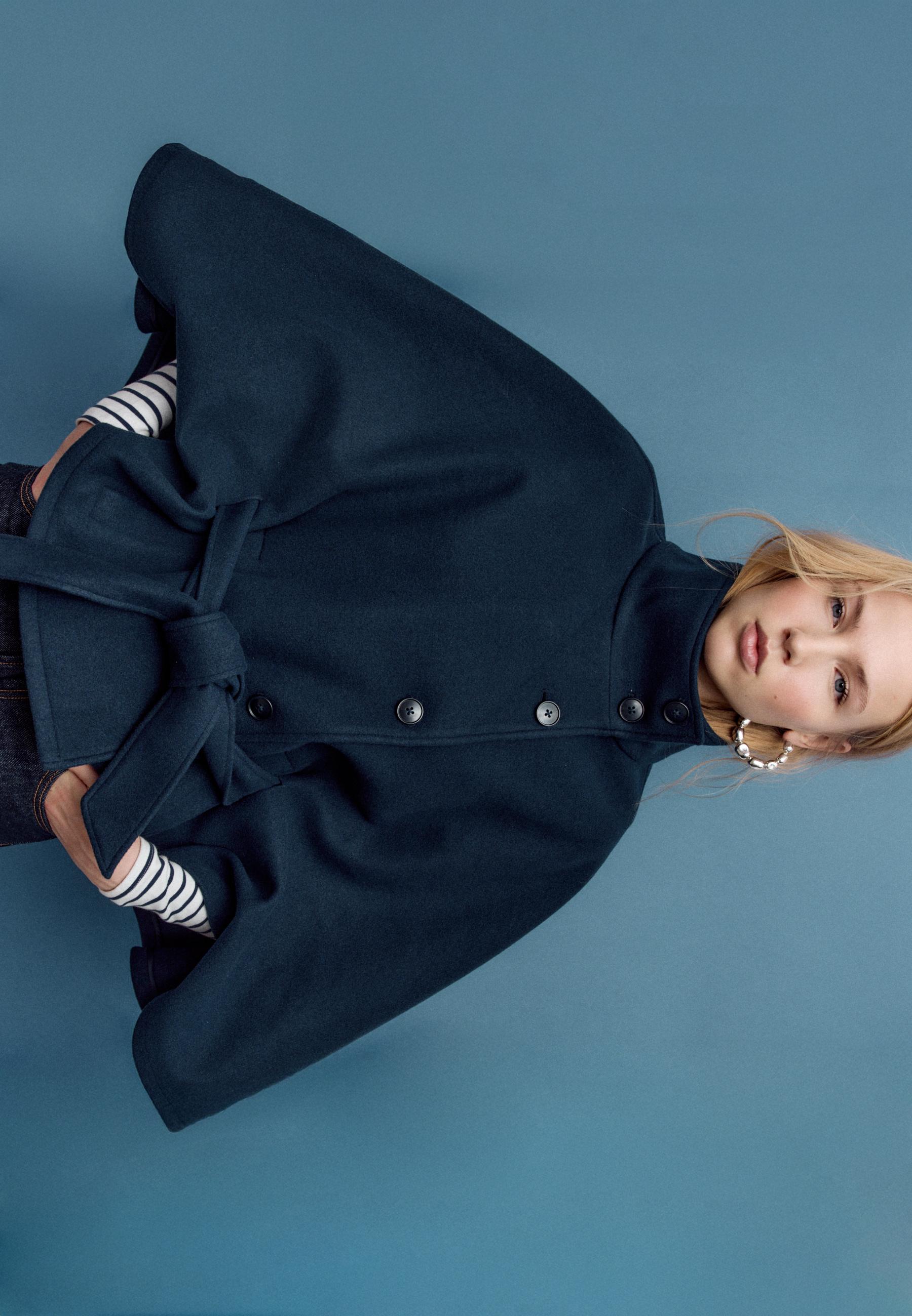 Soft-touch Cape Jacket — Dark blue