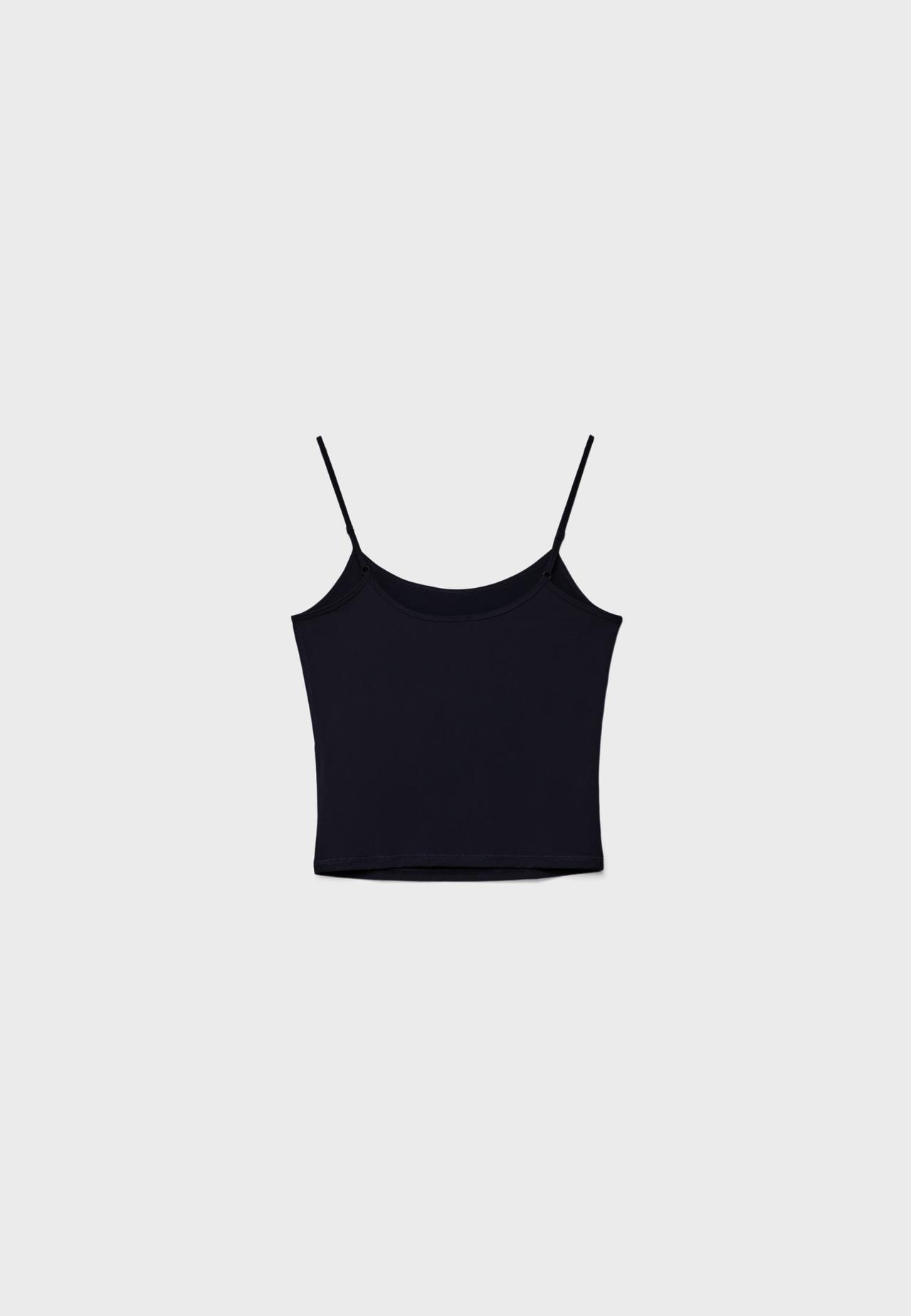Basic strappy top — Black