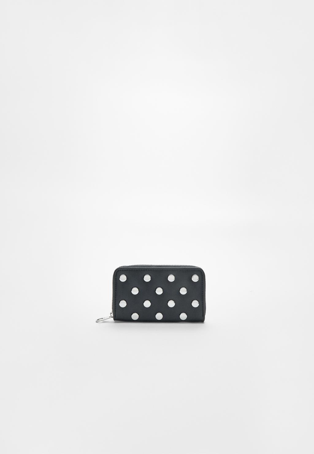 Studded purse with zip