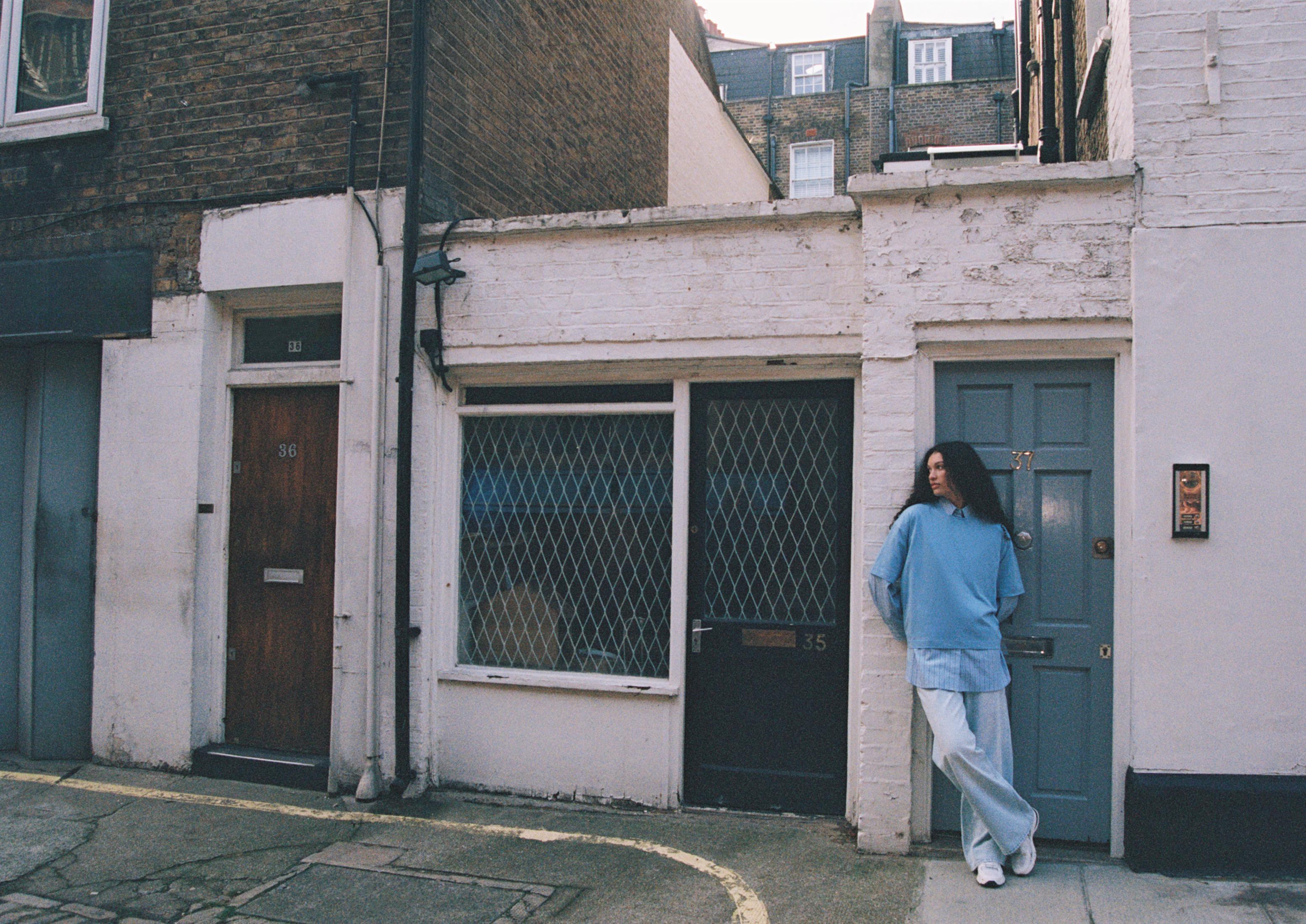 Oversize short sleeve T-shirt — Sky blue