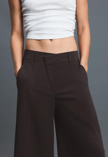 Cross-waist smart Bermuda shorts — Brown 6