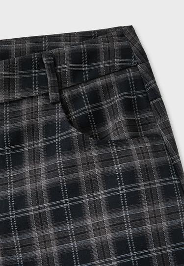 Checked smart barrel trousers — Black 9