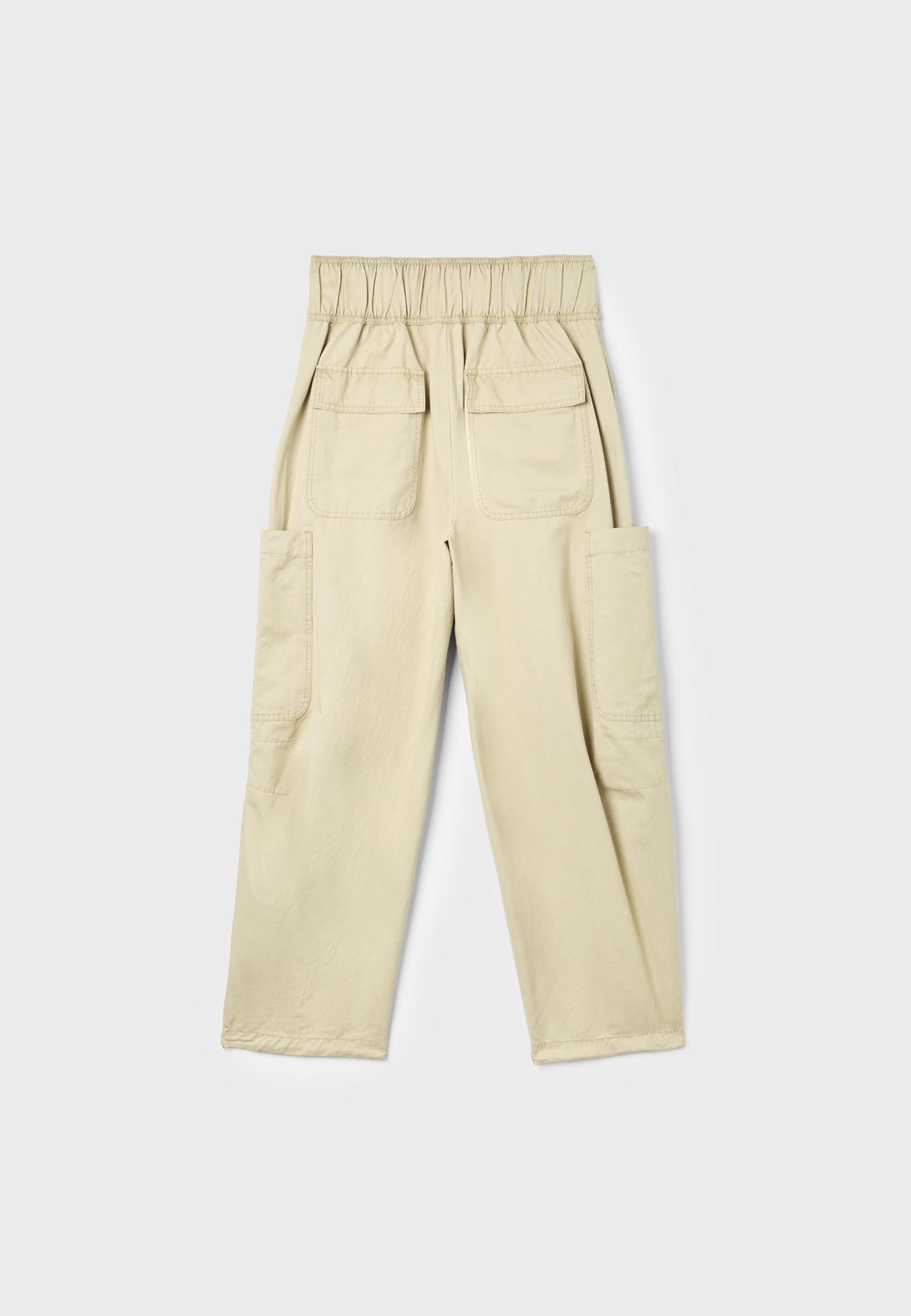 Voluminous cargo trousers with waist detail — Beige