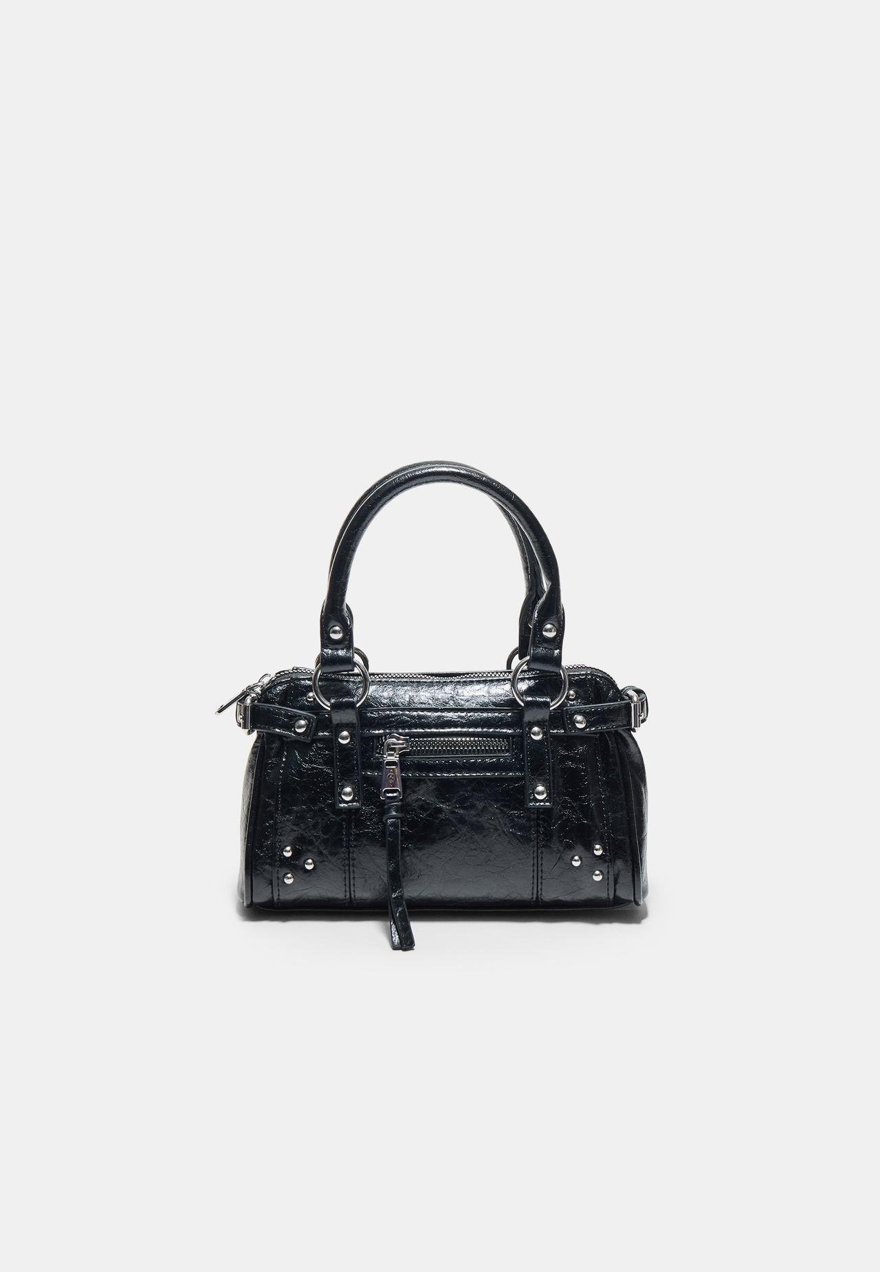 Studded pocket crossbody bag — Black