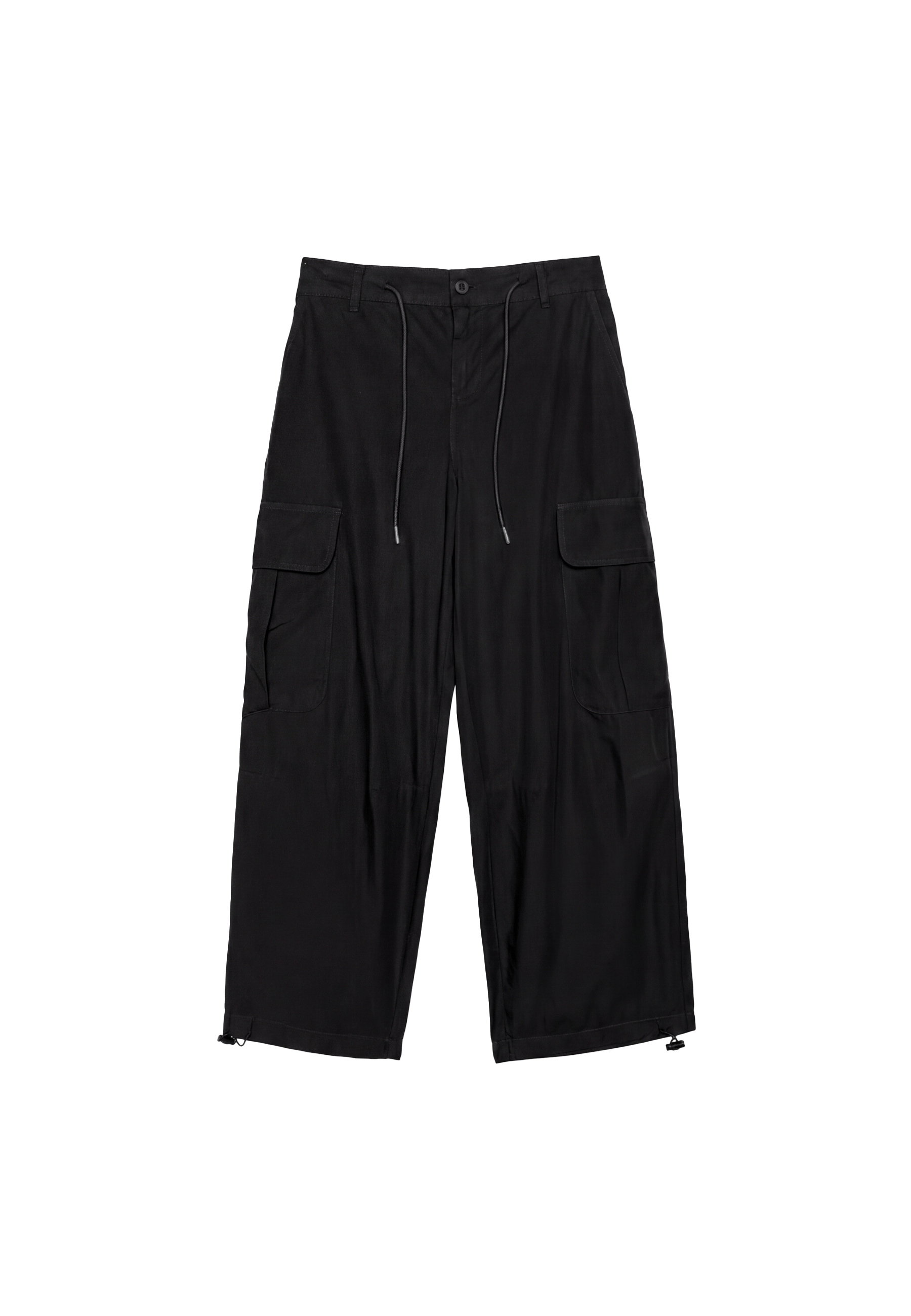 Poplin cargo trousers — Black