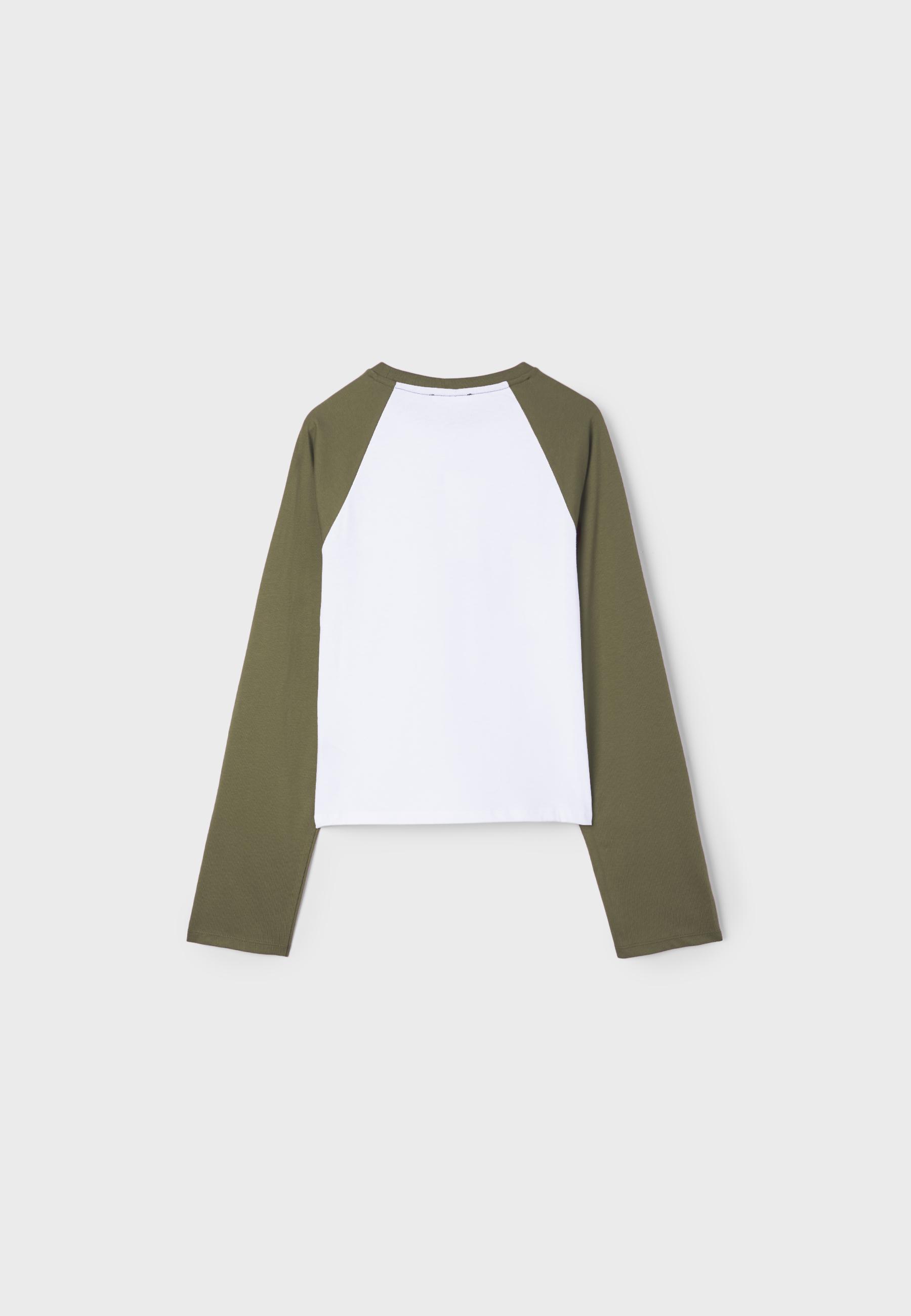 Baseball-style long sleeve T-shirt — Khaki