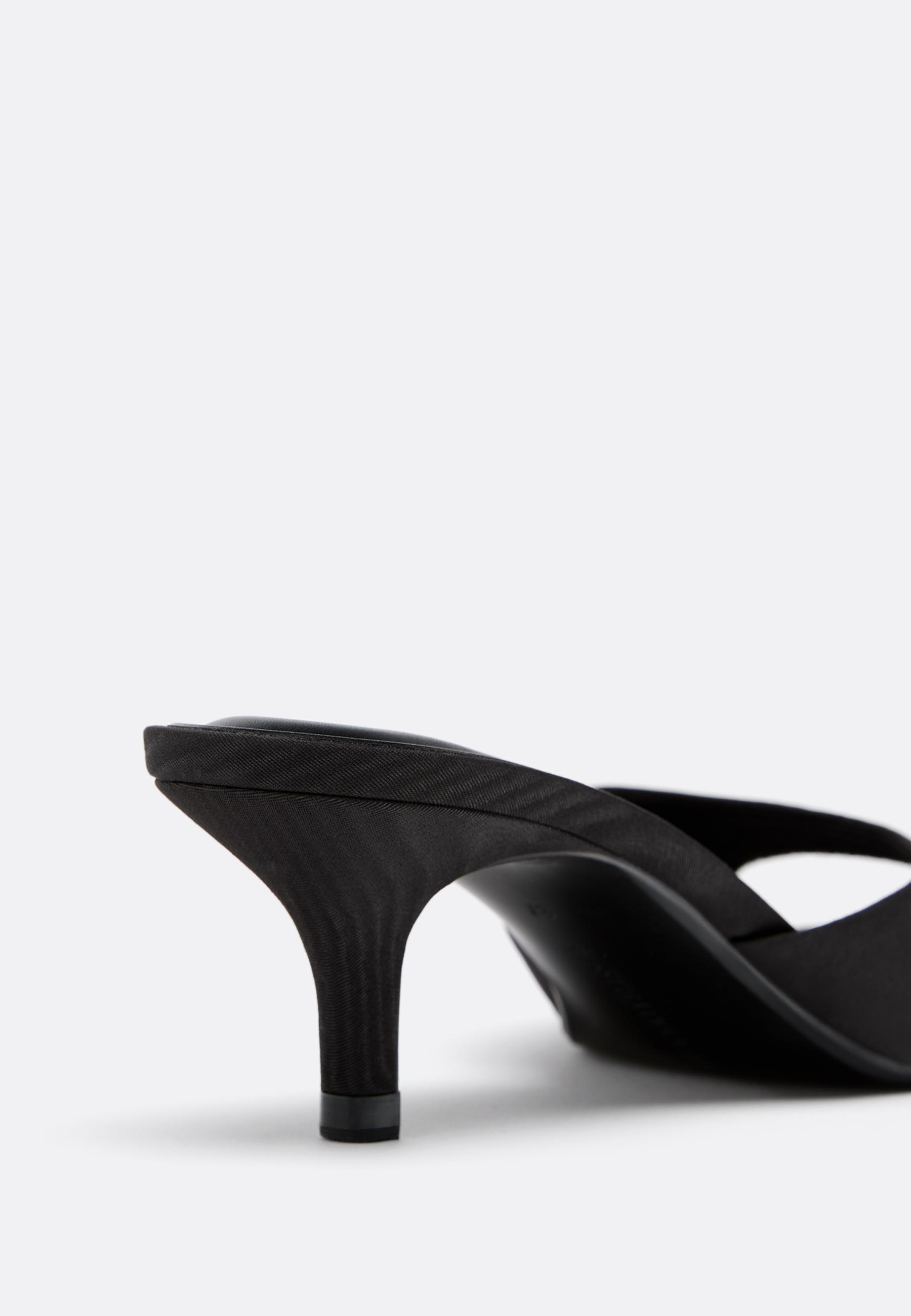 Heeled mule sandals — BLACK