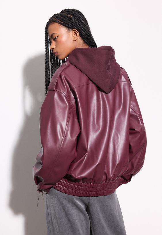 cazadora biker oversize efecto piel