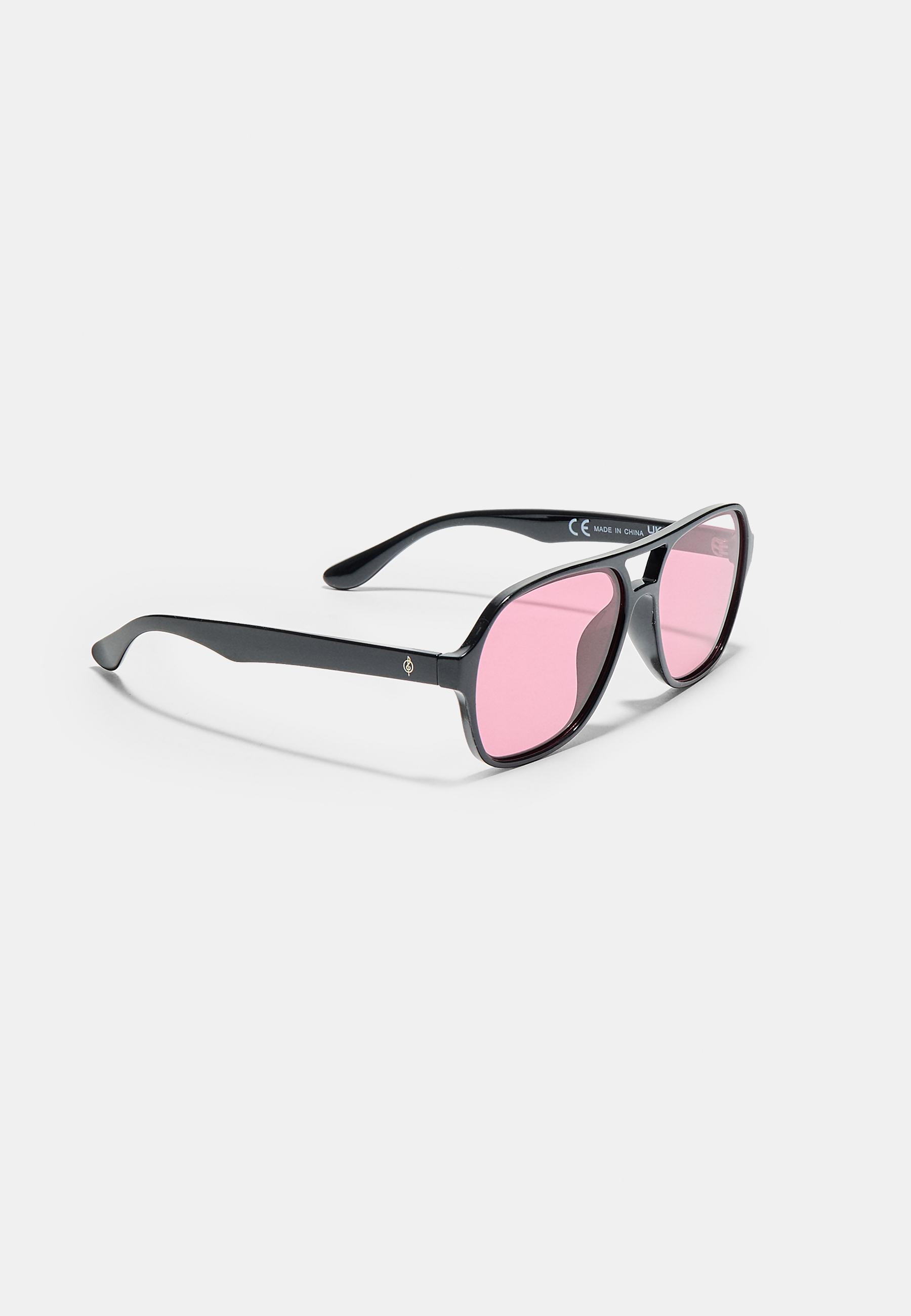 Double bridge resin sunglasses — Fuchsia