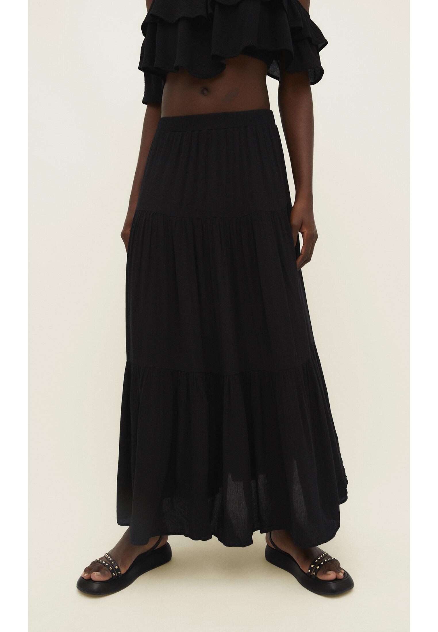 Boho midi skirt — Black