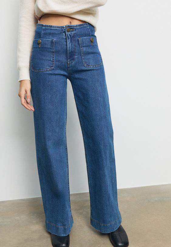 d77 minimalistische jeans met zakken