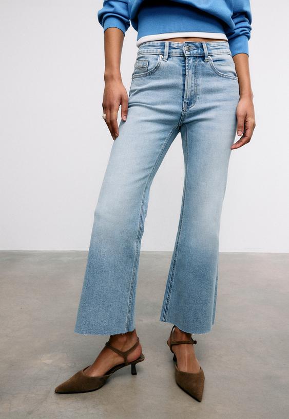 d78 jeans cropped flare