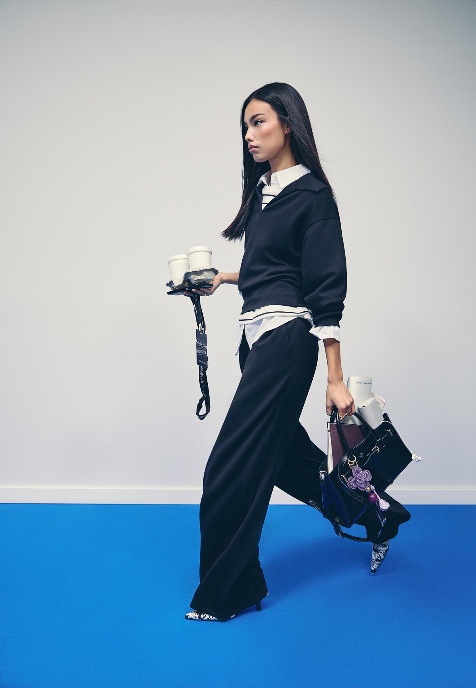Soft-touch smart trousers — Black