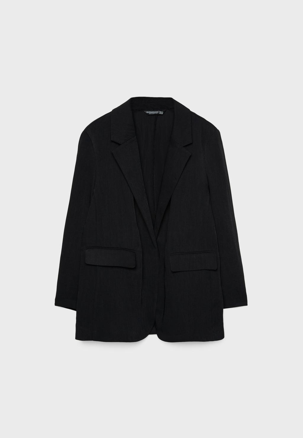 Blazer fluide froissé coupe droite