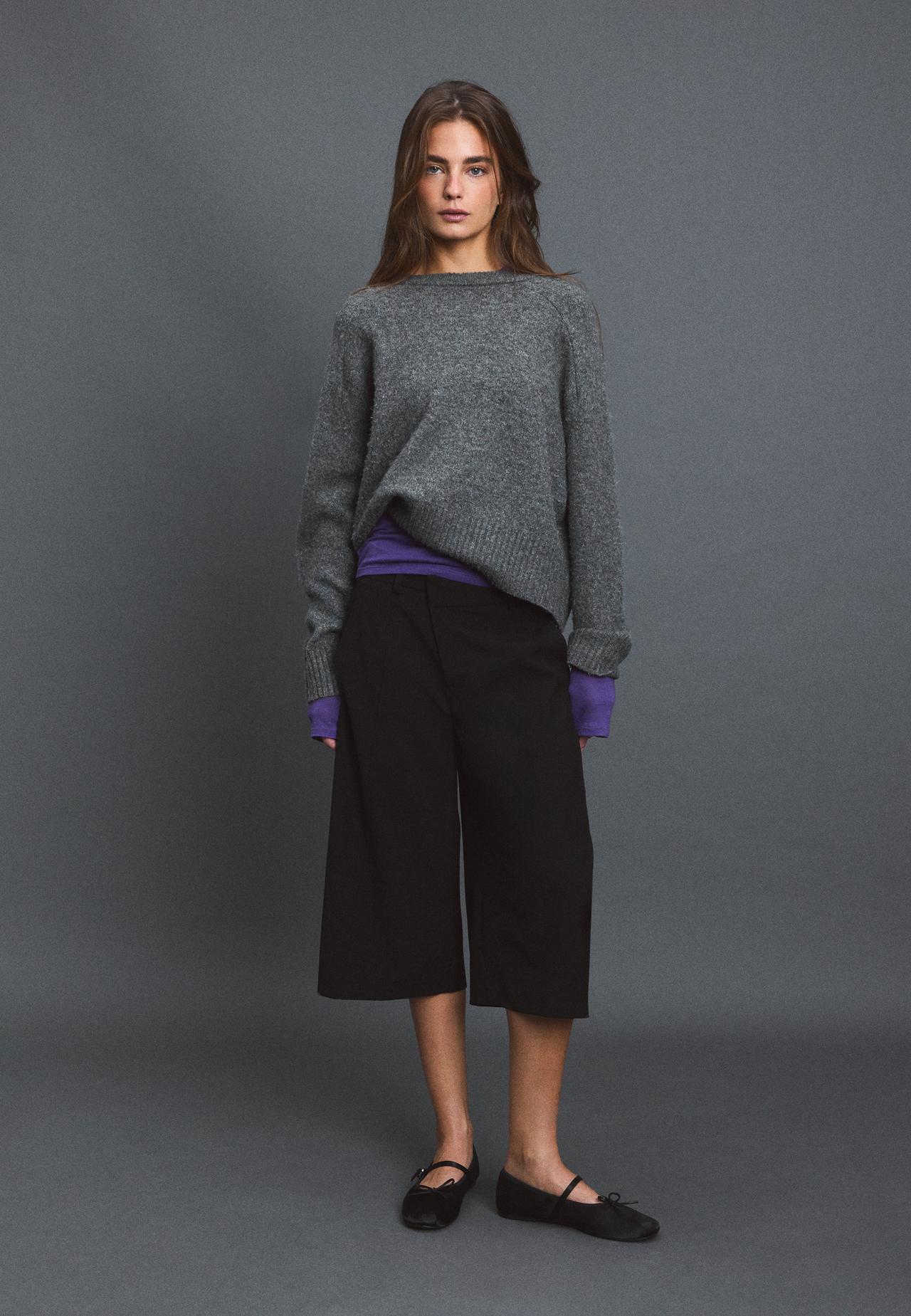 Basic soft knit jumper — Dark grey