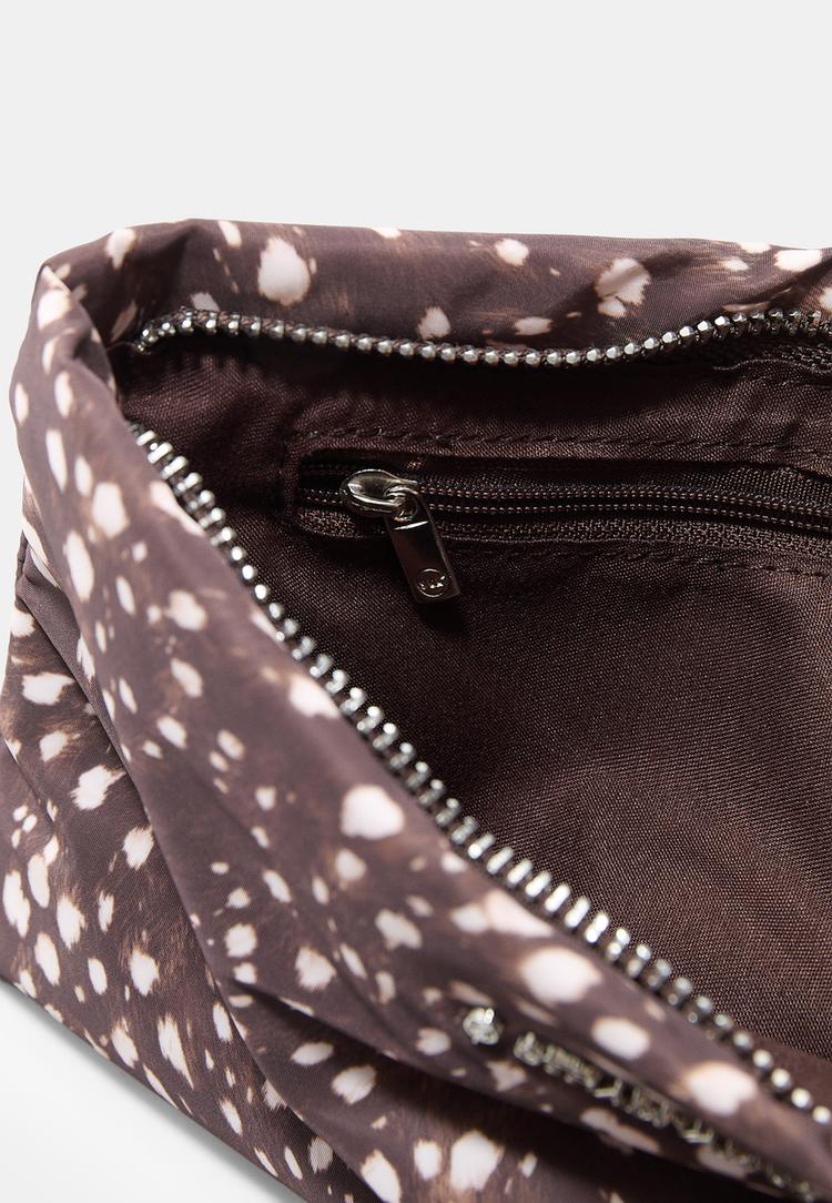 printed fabric toiletry bag with zip