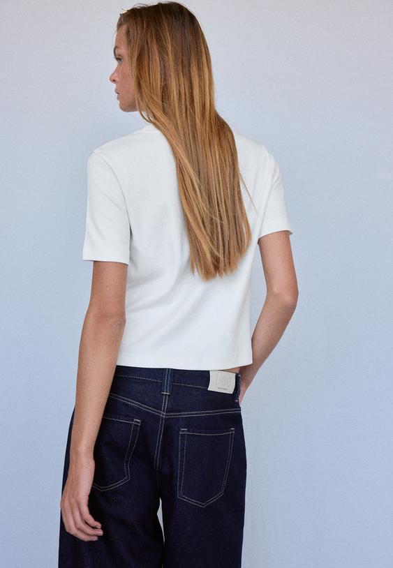 Stradivarius B01 Basic, Vastag, Regular Fit Póló 0-004 M