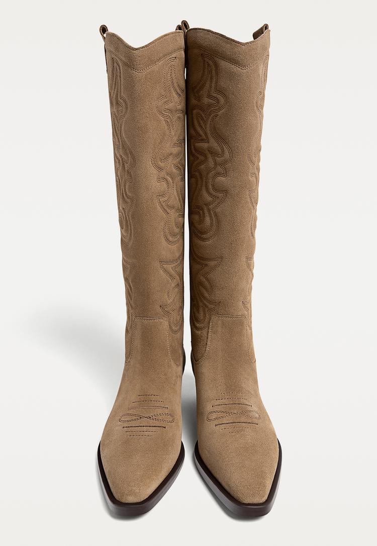 botas cowboy grabados serraje