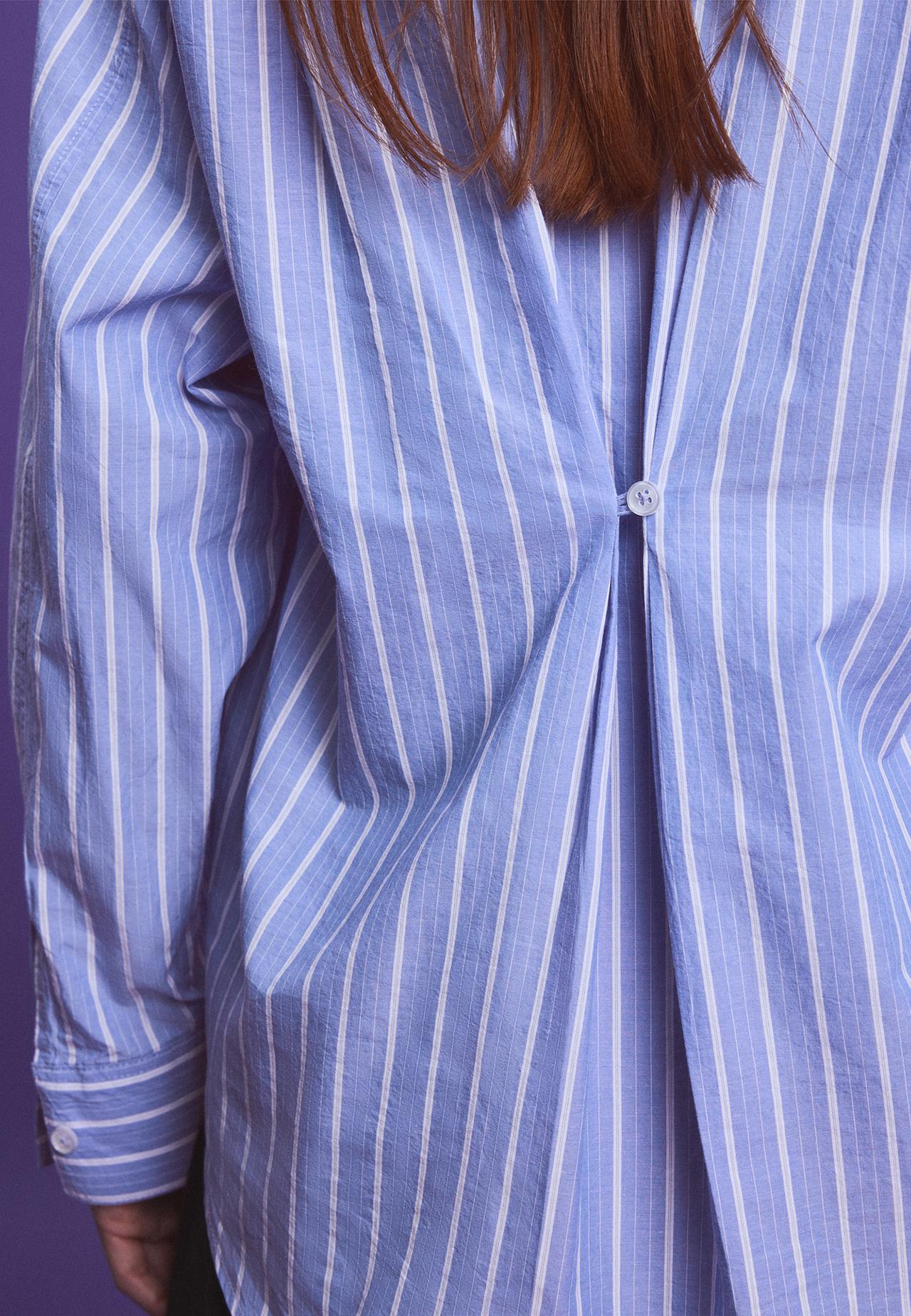 Regular fit adjustable poplin shirt — Sky blue