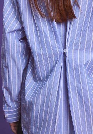 Regular fit adjustable poplin shirt — Sky blue 4