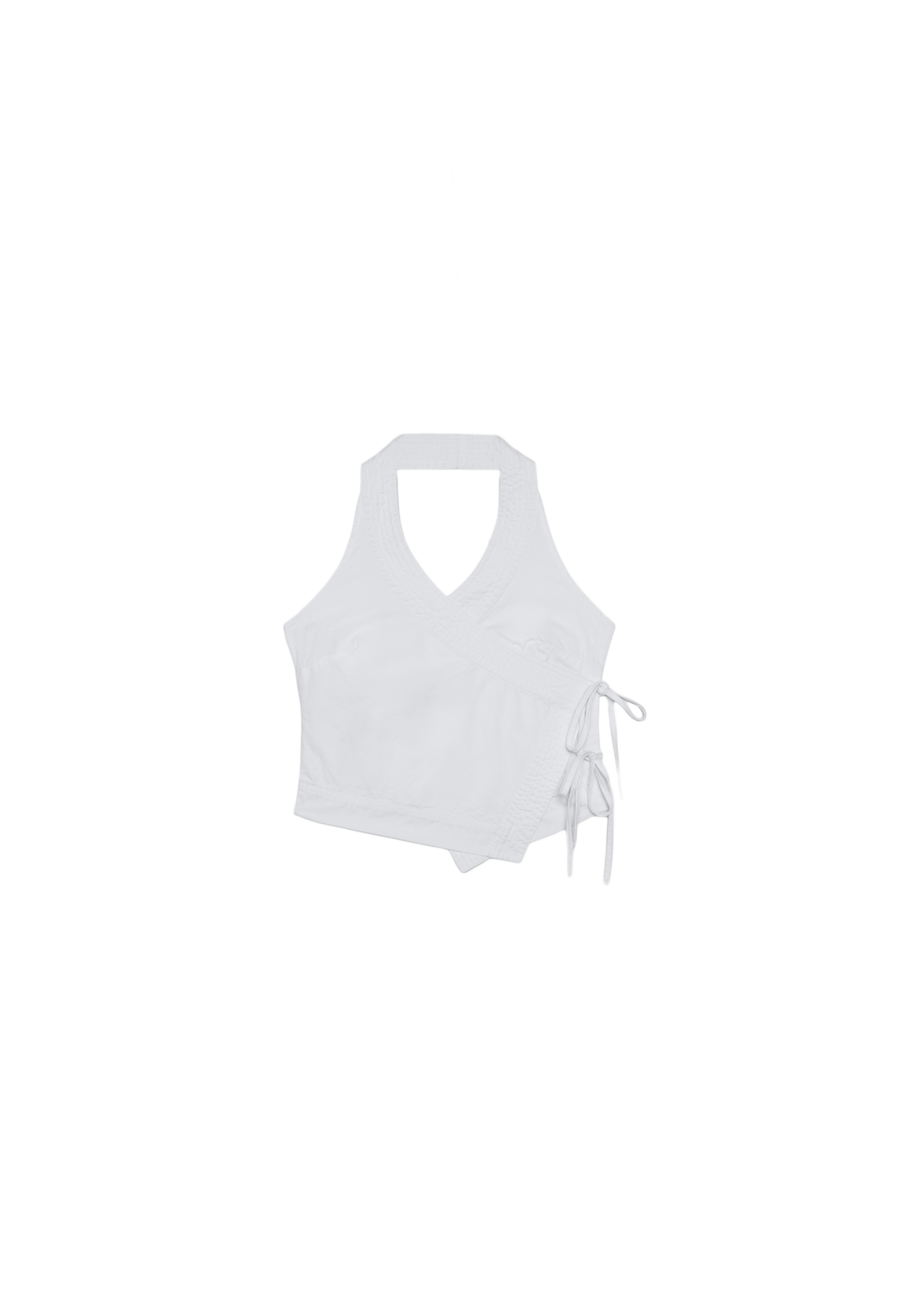 Halter neck wrap top — Ecru