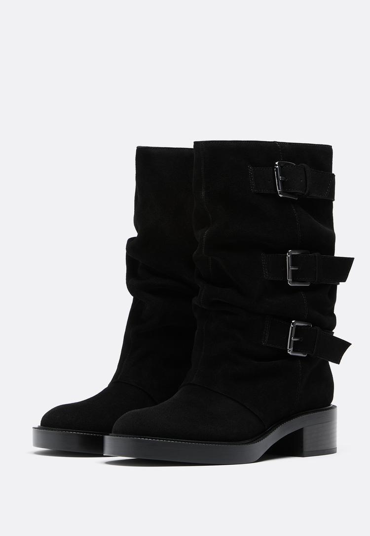 botines piel hebillas