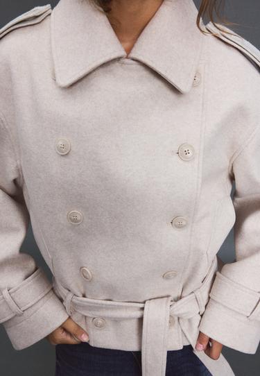 Oversize soft-touch trench coat — Ecru 4