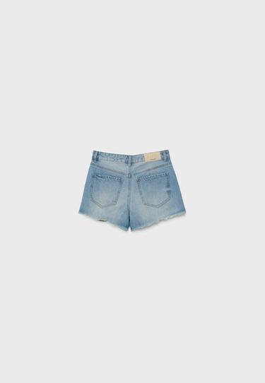 D75 Ripped denim shorts — OVERDYED BLUE DENIM 7