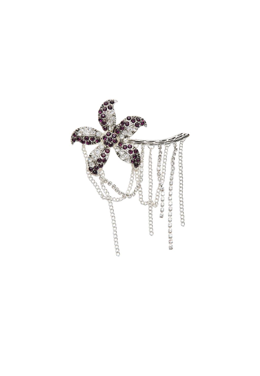 Broche flor brillos