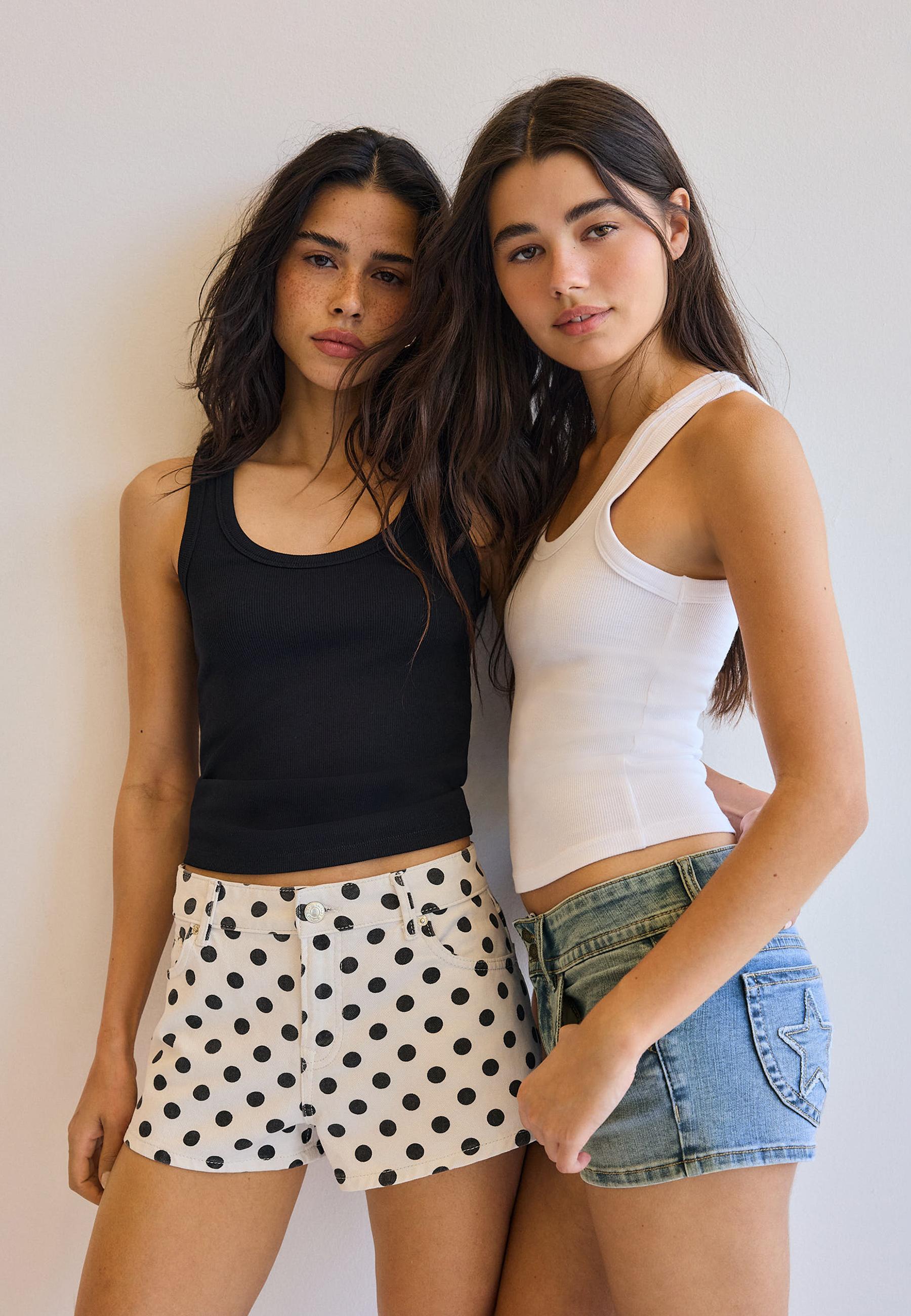 2-pack of fitted racerback tops — Black