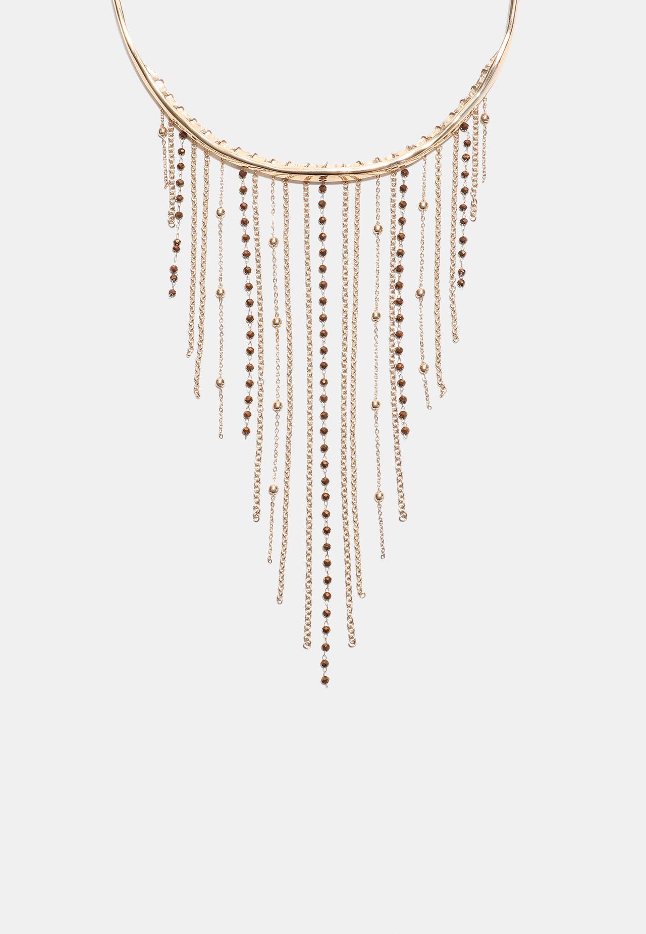 Waterfall choker necklace — Gold
