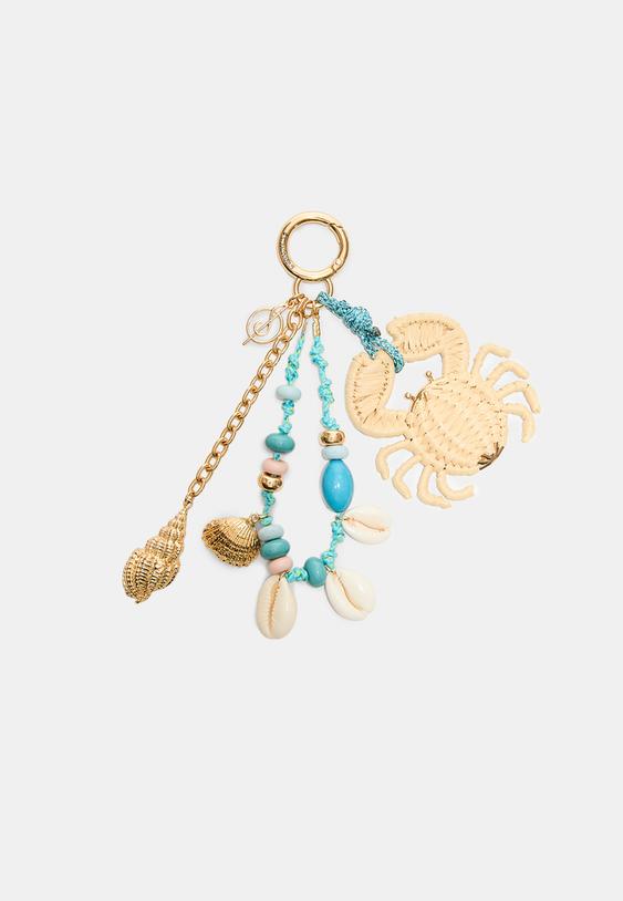 llavero charm cangrejo multi abalorios