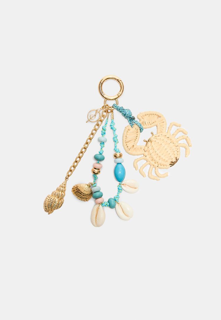 Stradivarius Μπρελόκ Charm Κάβουρα Με Πολλές Χάντρες Μπλε Os